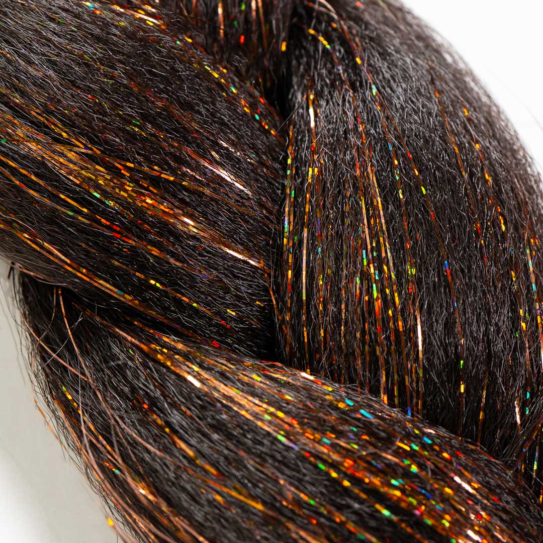Dark Brown & Tinsel Synthetic Jumbo Braid - Image 3