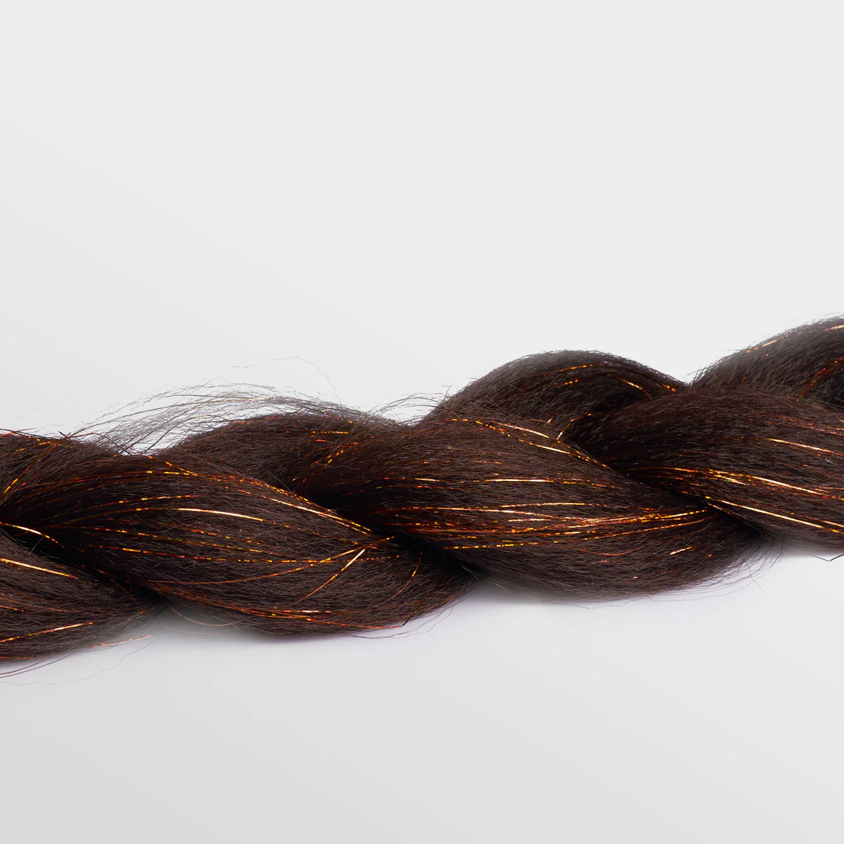 Dark Brown & Tinsel Synthetic Jumbo Braid - Image 4