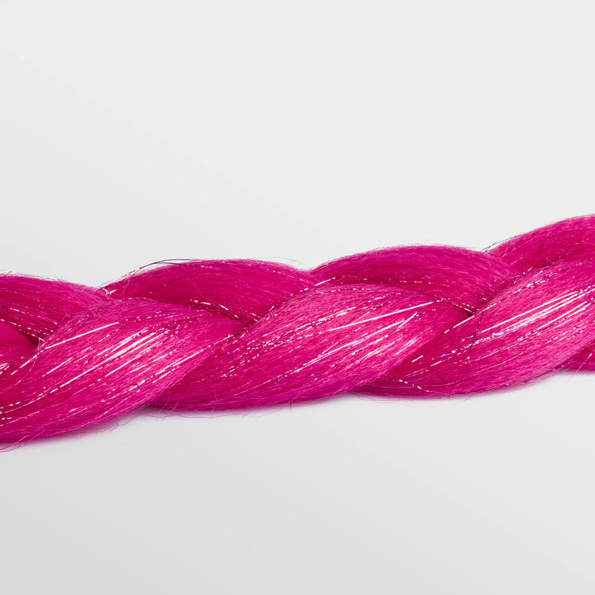 Dark Pink & Tinsel Synthetic Jumbo Braid - Image 4