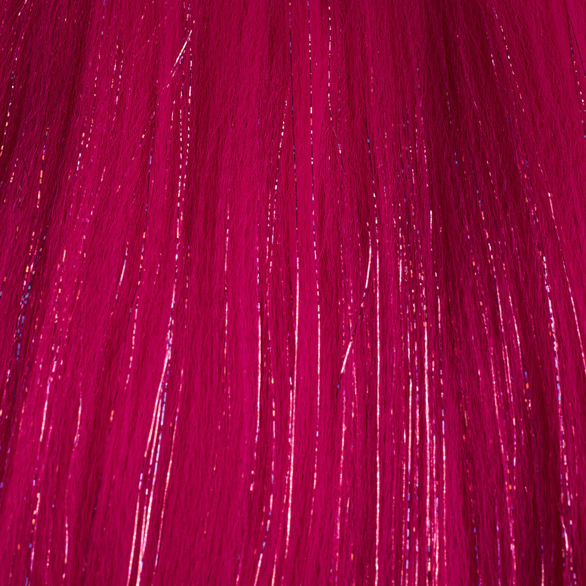 Dark Pink & Tinsel Synthetic Jumbo Braid - Image 5