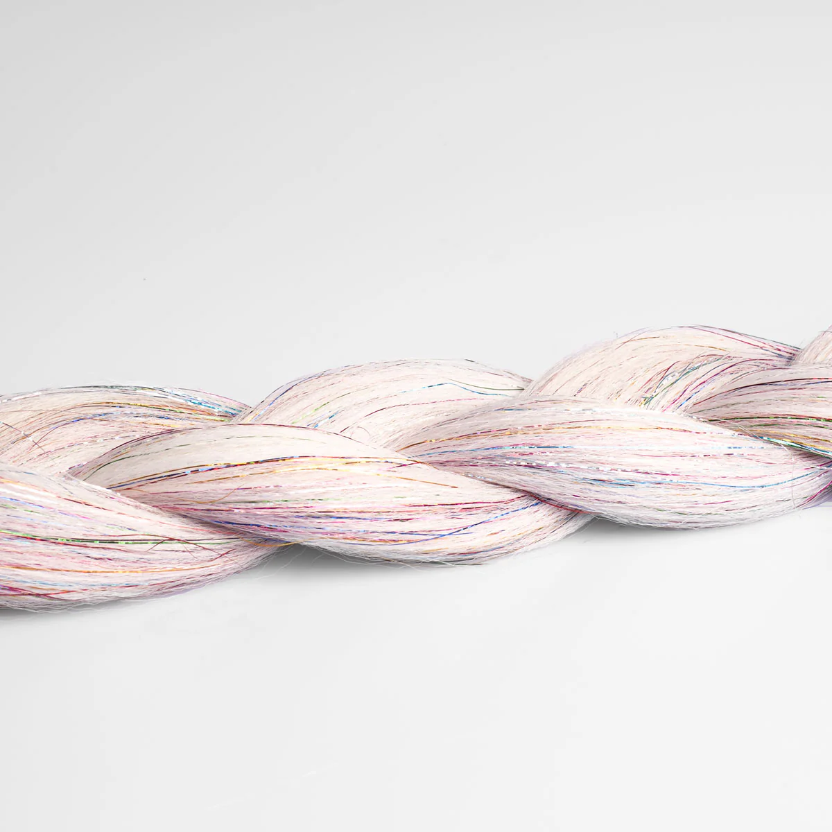 Grey & Rainbow Tinsel Synthetic Jumbo Braid - Image 4