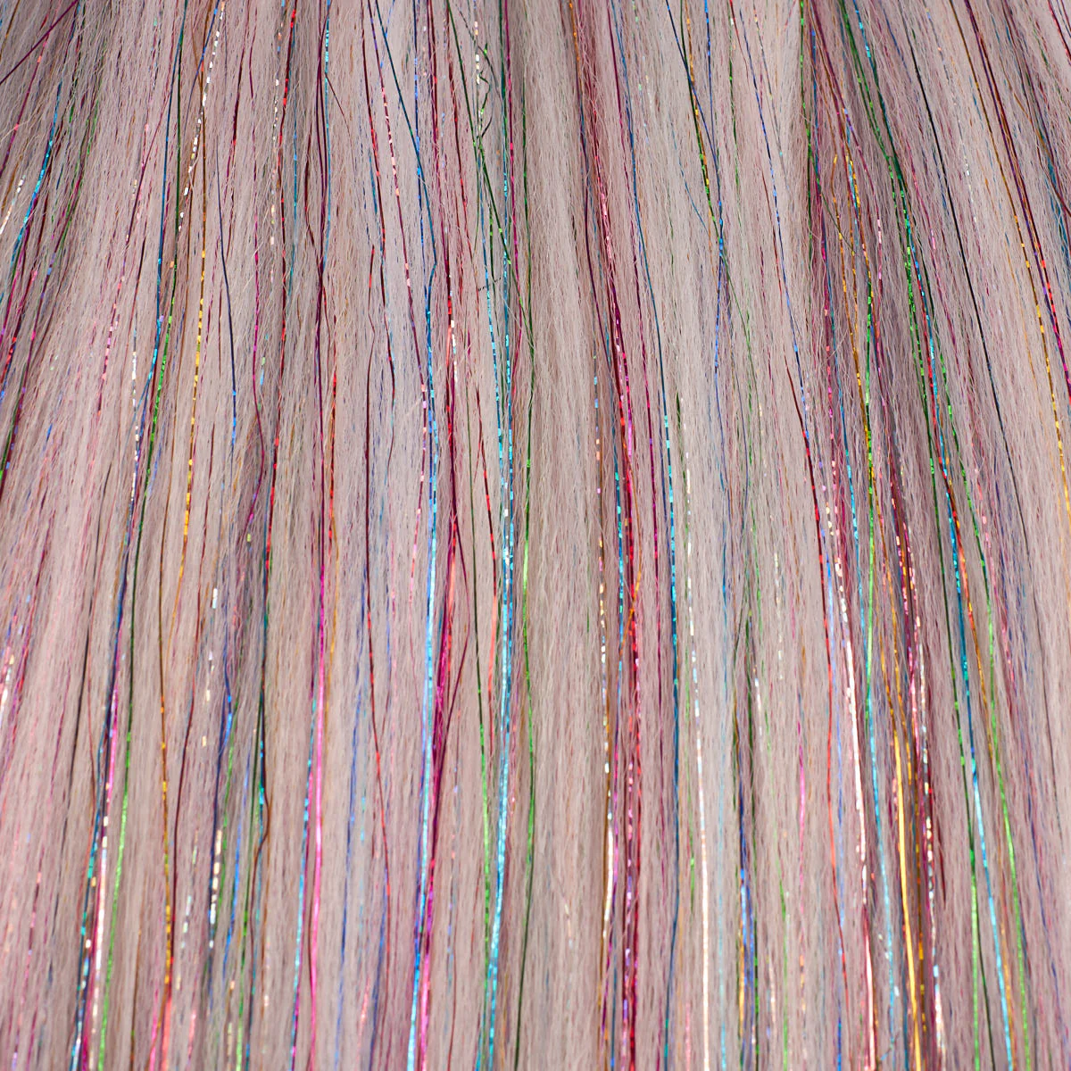 Grey & Rainbow Tinsel Synthetic Jumbo Braid - Image 5
