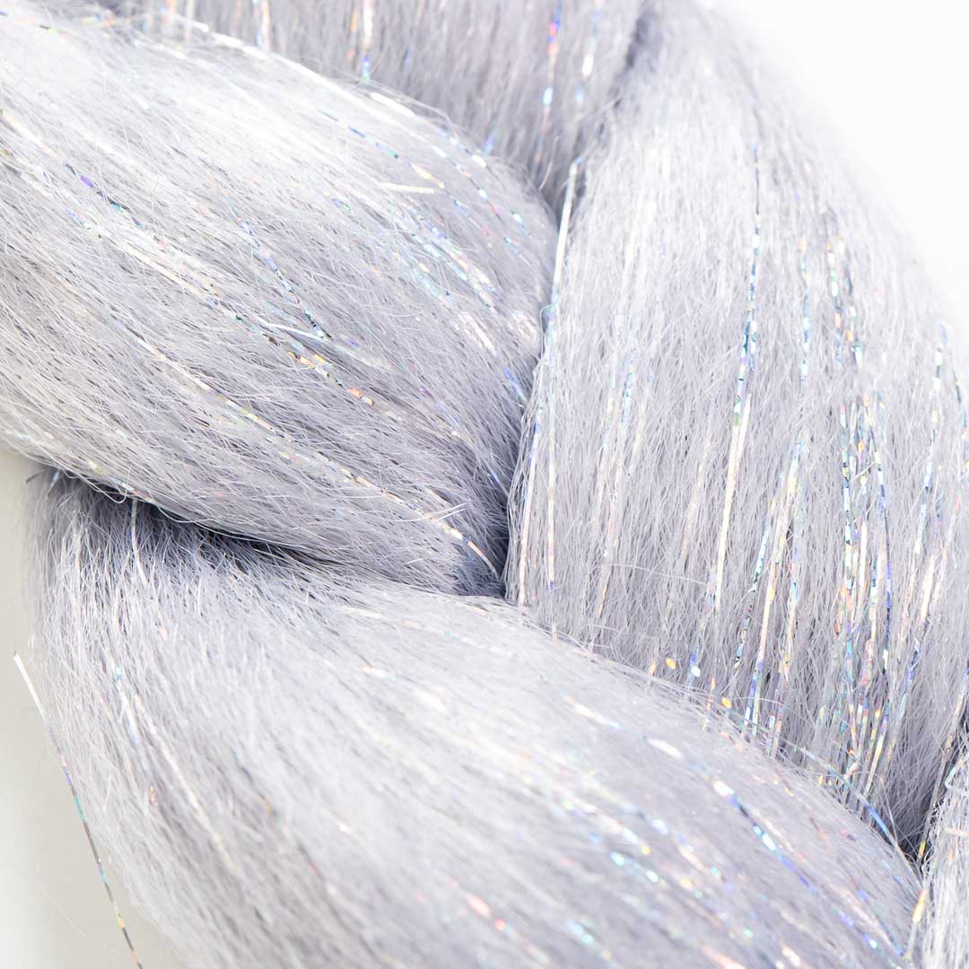 Grey & Tinsel Synthetic Jumbo Braid - Image 3