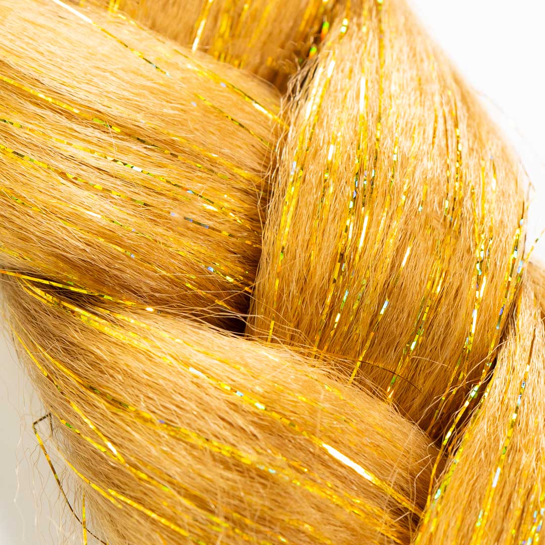 Light Brown & Tinsel Synthetic Jumbo Braid - Image 3