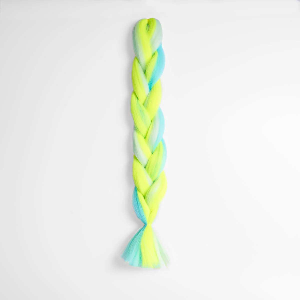 Neon Yellow & Blue Synthetic Jumbo Braid - Image 6
