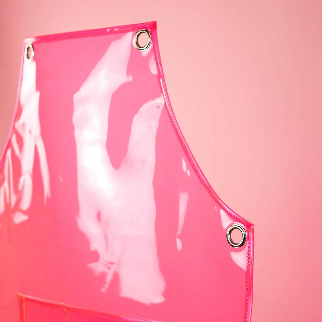 Pink PVC Hairdressing Apron (No Straps) - Image 4
