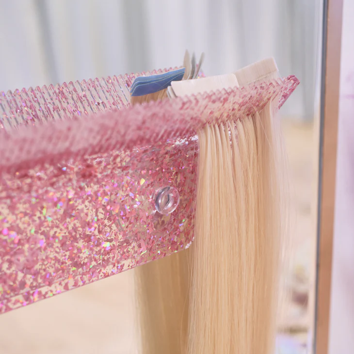 Pink Glitter Hair Extension Holder - Image 2